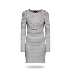 BCBGMAXAZRIA Quiet Luxury Bodycon‎ Dress Womens Size XXS Winter White Stretch